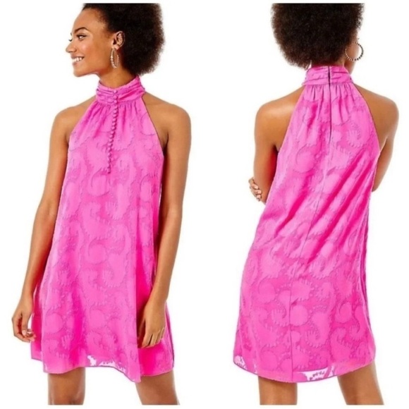 Lilly Pulitzer Kristine Halter Dress in Pink Tango - Picture 1 of 13